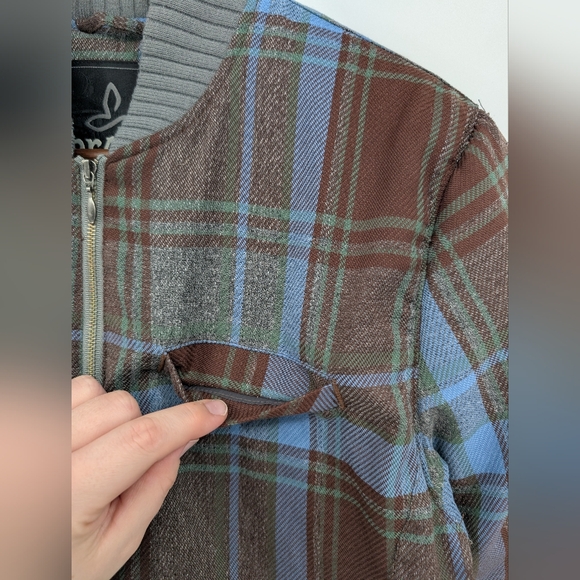 Prana Women's Plaid Goose Down Insulated Showdown Bomber Jacket Sz.S Outdoor - Picture 7 of 13
